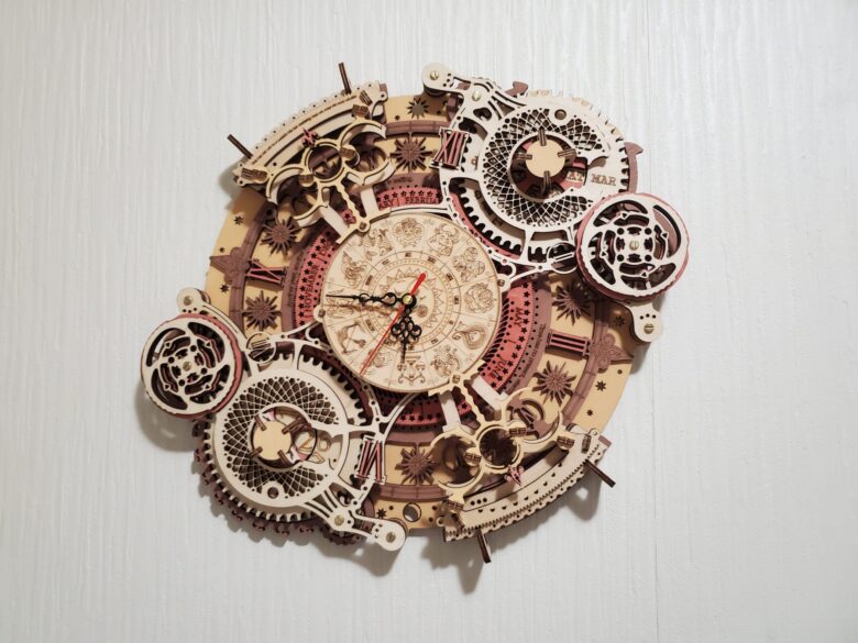 立体パズル 木製 振り子時計 機械モデル 手作り 干支壁時計